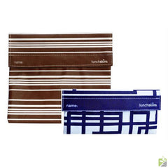 Lunch Skins Sub and a Snack Kit, Lunchskins, Brown Horizontal Stripe,